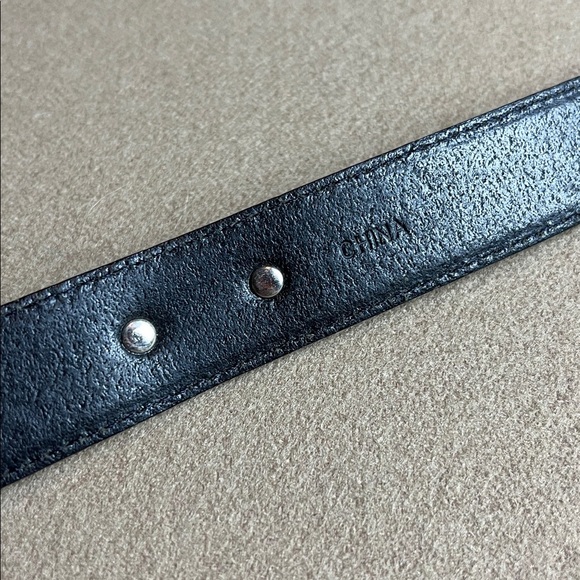 Fossil Western Belt Womens Black Leather Silver Tone Conchos - Size M - Picture 4 of 8